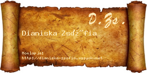 Dianiska Zsófia névjegykártya