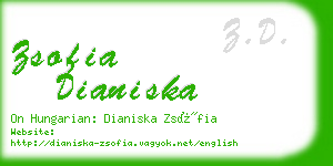 zsofia dianiska business card